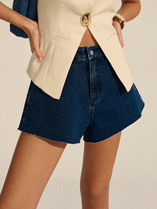 Commense Pants - Commense Mid-Waisted Denim Shorts